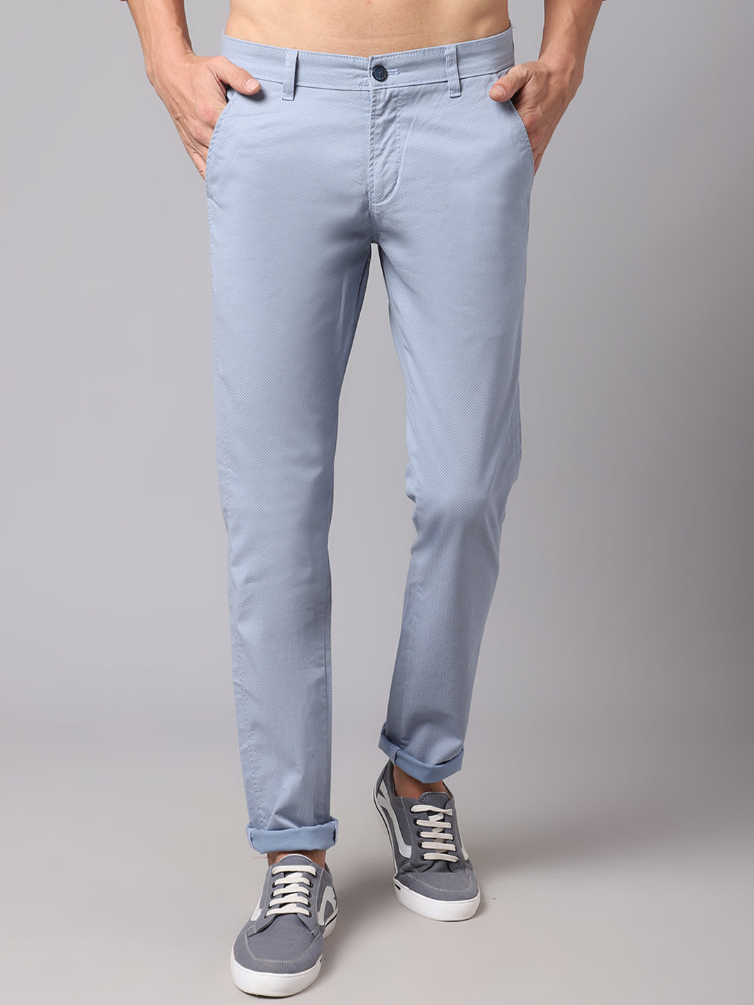 Light Blue Check Trousers - Selling Fast at Pantaloons.com