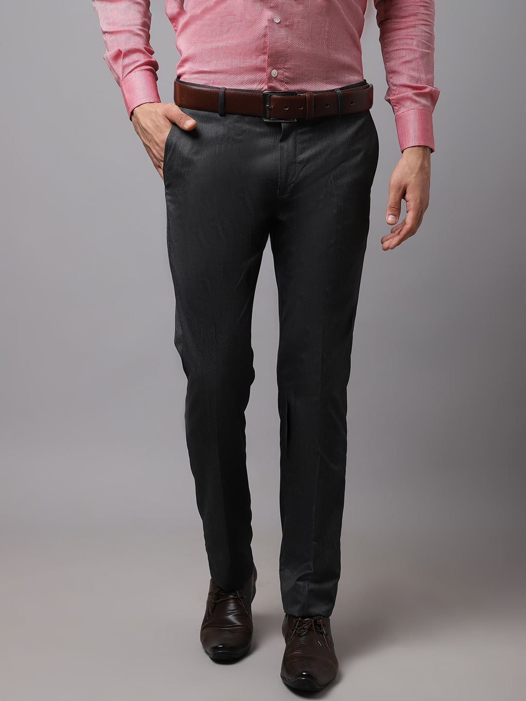 Buy Cantabil Men Formal Grey Trouser Online