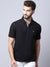 Cantabil Men Black Casual Polo Neck T-Shirt (7018672160907)