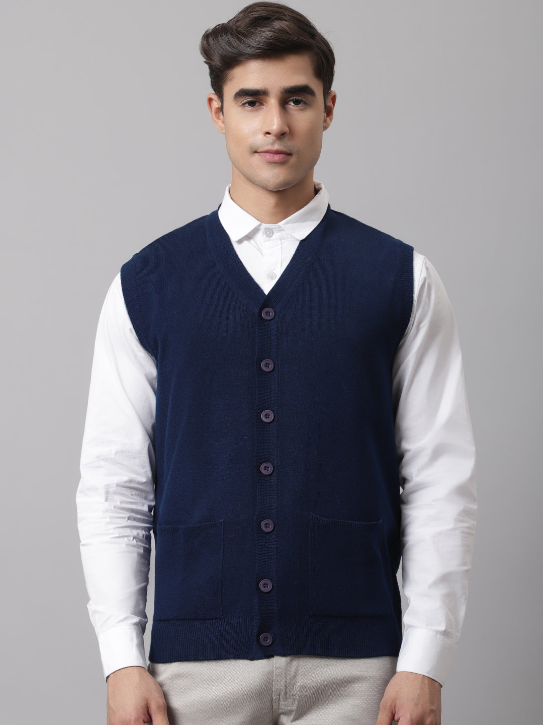 Cantabil Men Ink Blue Sweater (7045156372619)