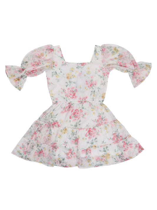 Cantabil Girls Off White Dress (7058188664971)