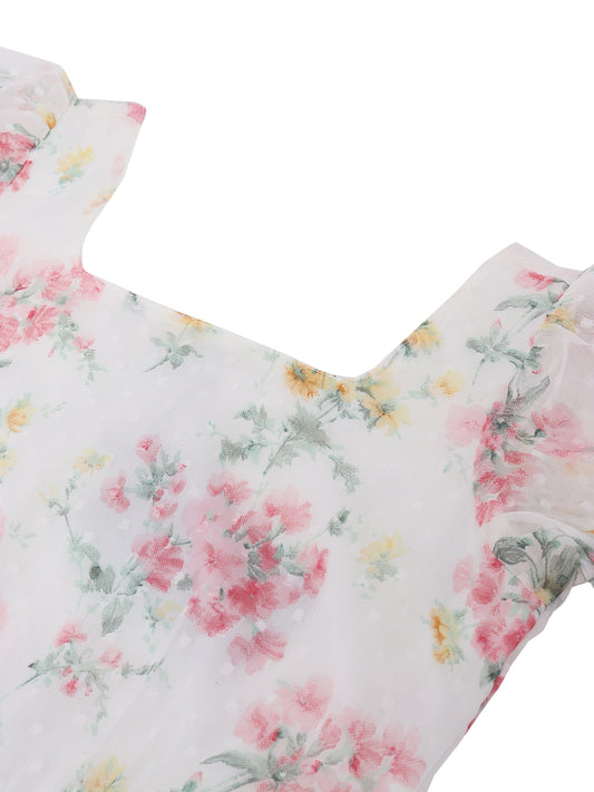 Cantabil Girls Off White Dress (7058188664971)