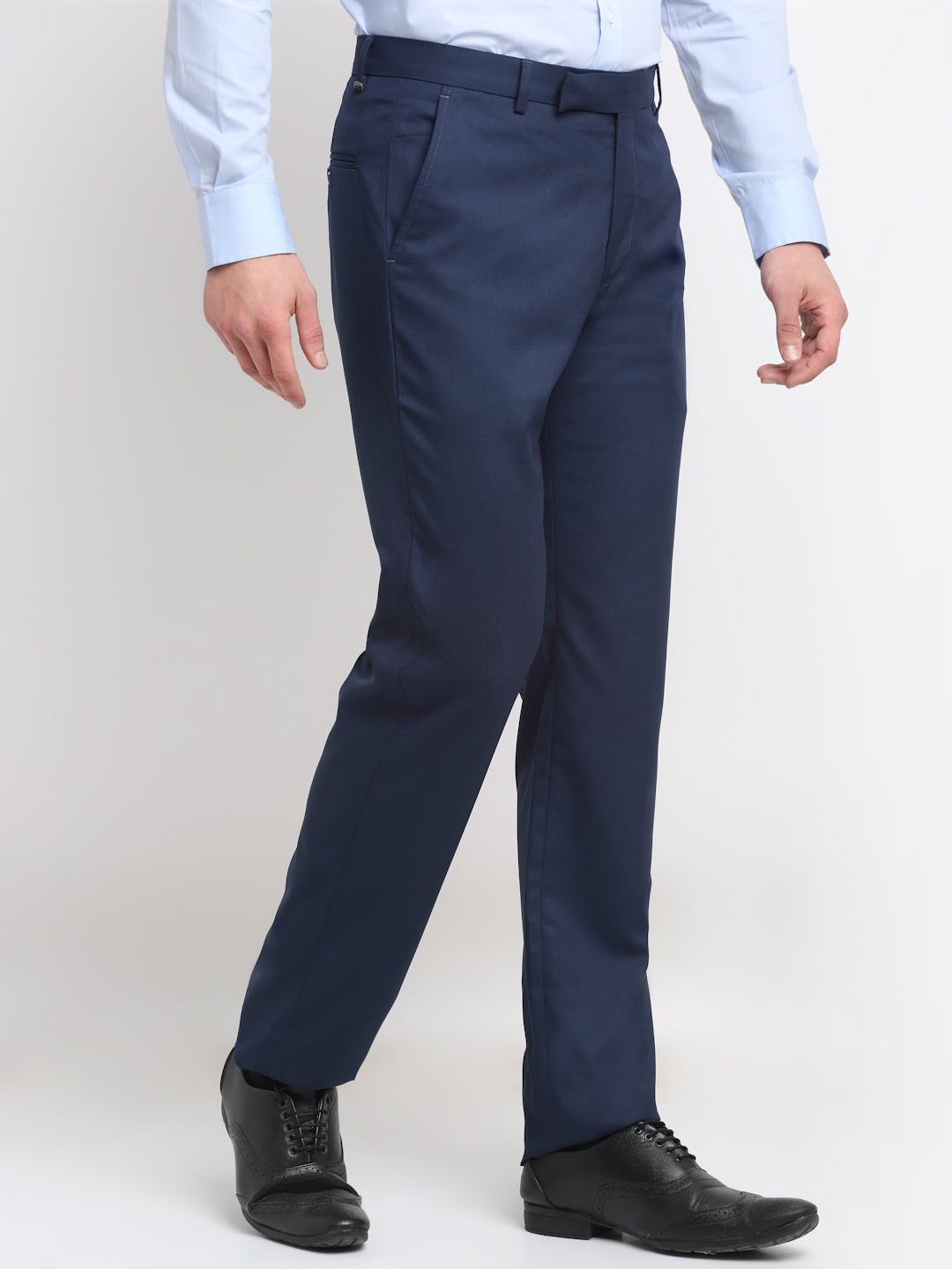 Cantabil Men's Navy Slim Fit Trousers (6729731965067)