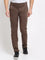 Cantabil Men Brown Cotton Blend Solid Regular Fit Casual Trouser (6729695723659)