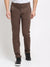 Cantabil Men Brown Cotton Blend Solid Regular Fit Casual Trouser (6729695723659)