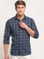 Cantabil Men Cotton Checkered Navy Blue Full Sleeve Casual Shirt for Men with Pocket (6722423816331)