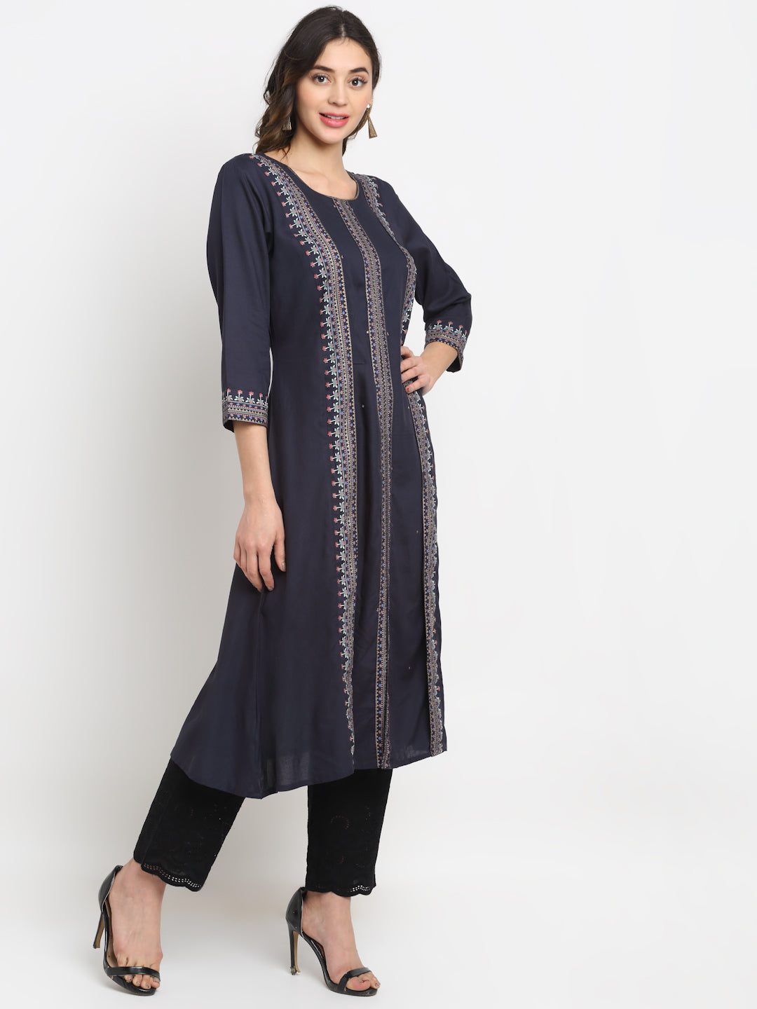 Cantabil Women's Navy Kurti (6734444265611)