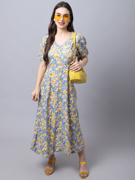 Cantabil Women's Yellow Dress (6996145012875)