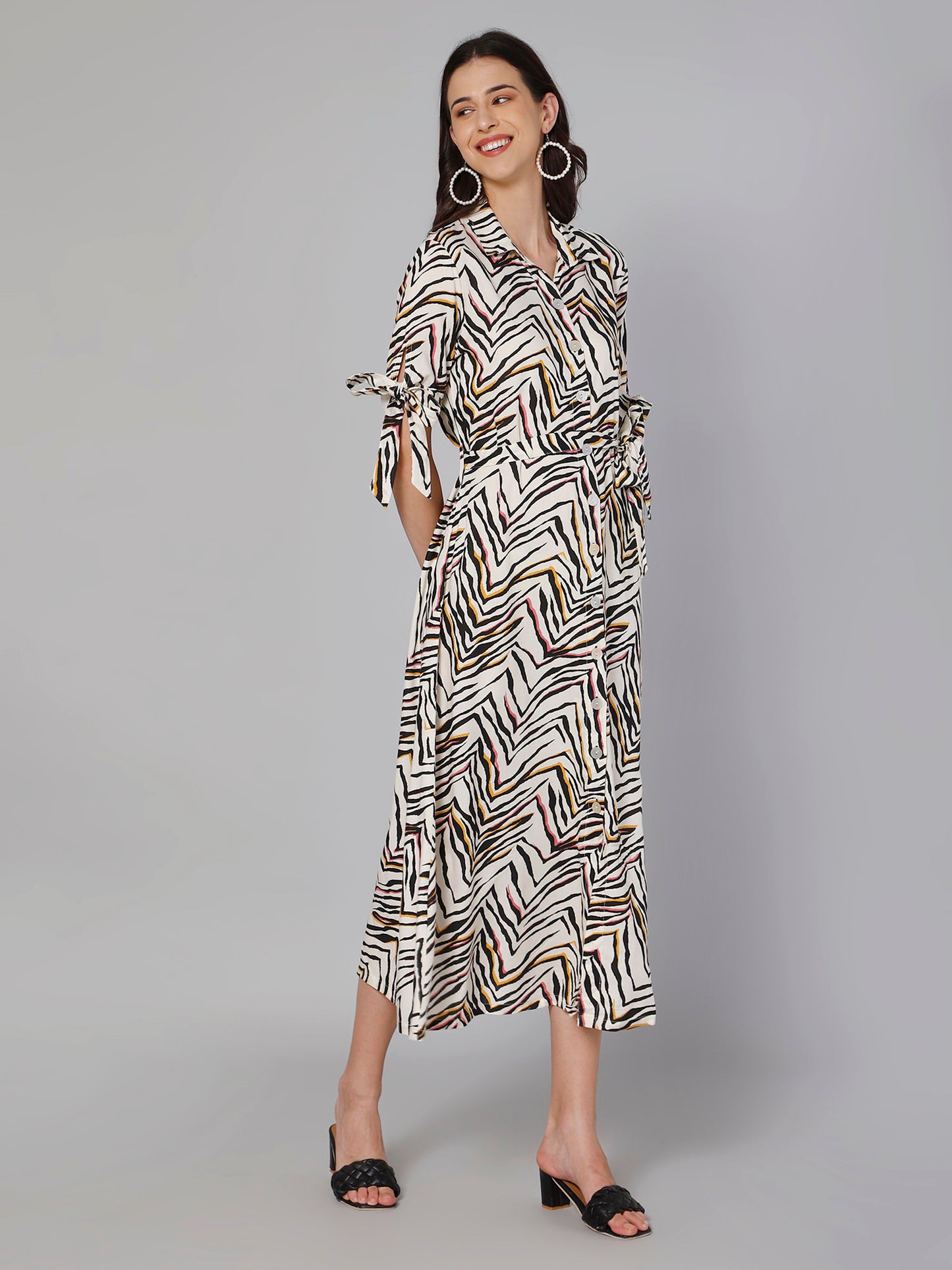 Cantabil Women Animal Printed Dress (7032601116811)