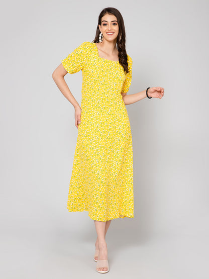 Cantabil Women Yellow Dress (7055694102667)