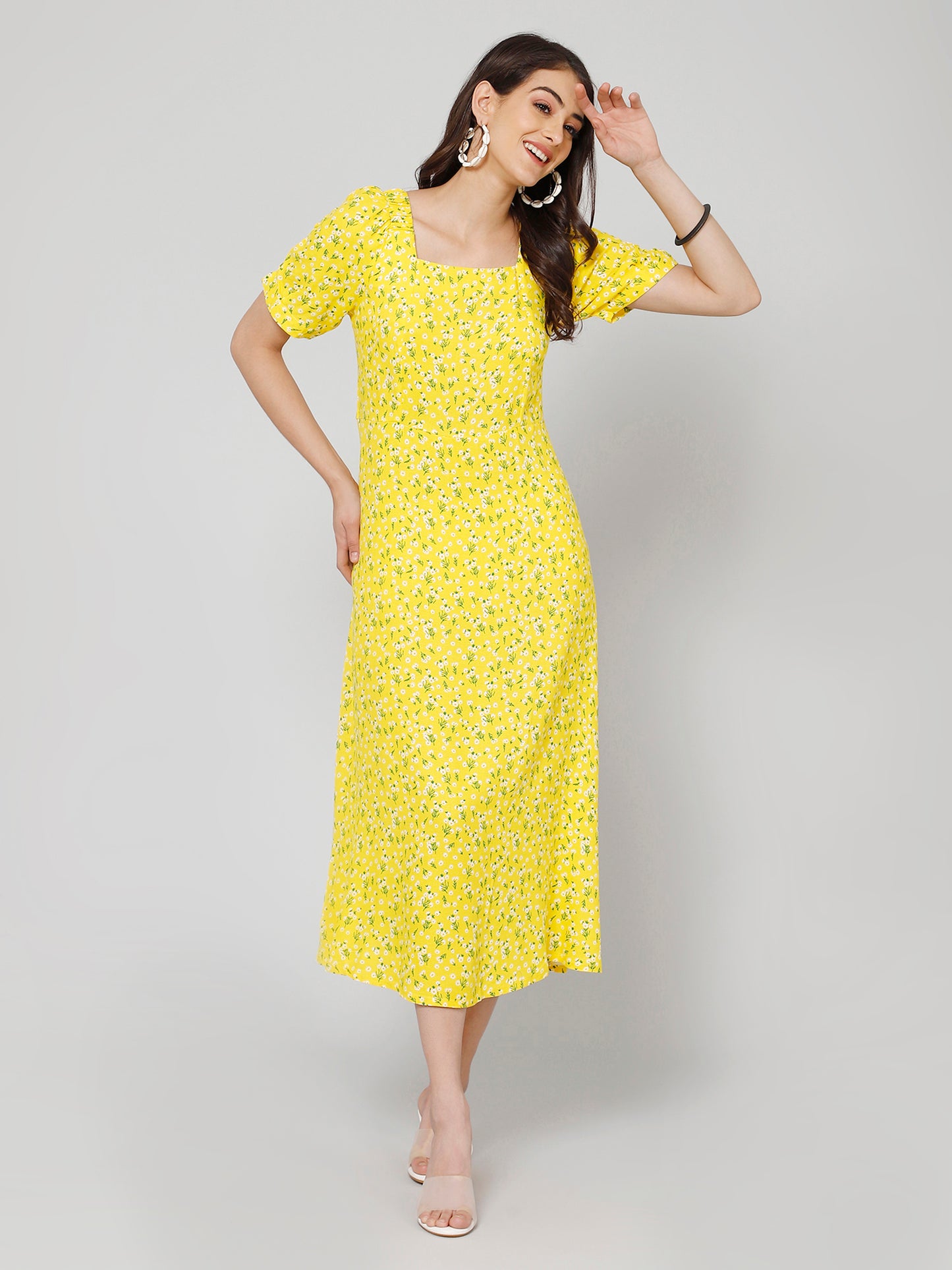 Cantabil Women Yellow Dress (7055694102667)