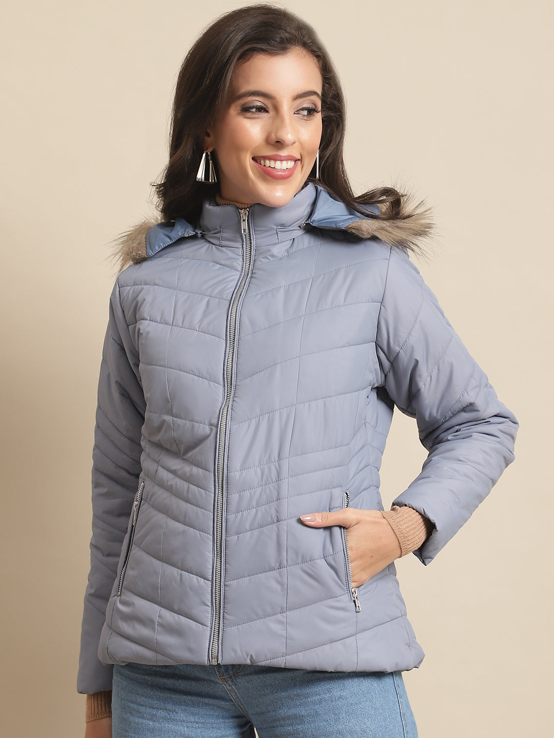 Cantabil Ladies Blue Jacket (7064075239563)