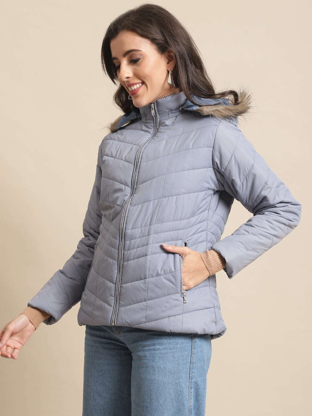 Cantabil Ladies Blue Jacket (7064075239563)