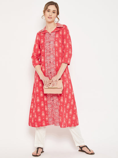 Cantabil Women Coral Kurti (7086496874635)