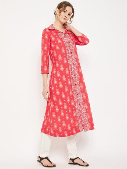 Cantabil Women Coral Kurti (7086496874635)