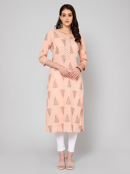 Cantabil Women Peach Kurti (7055846506635)