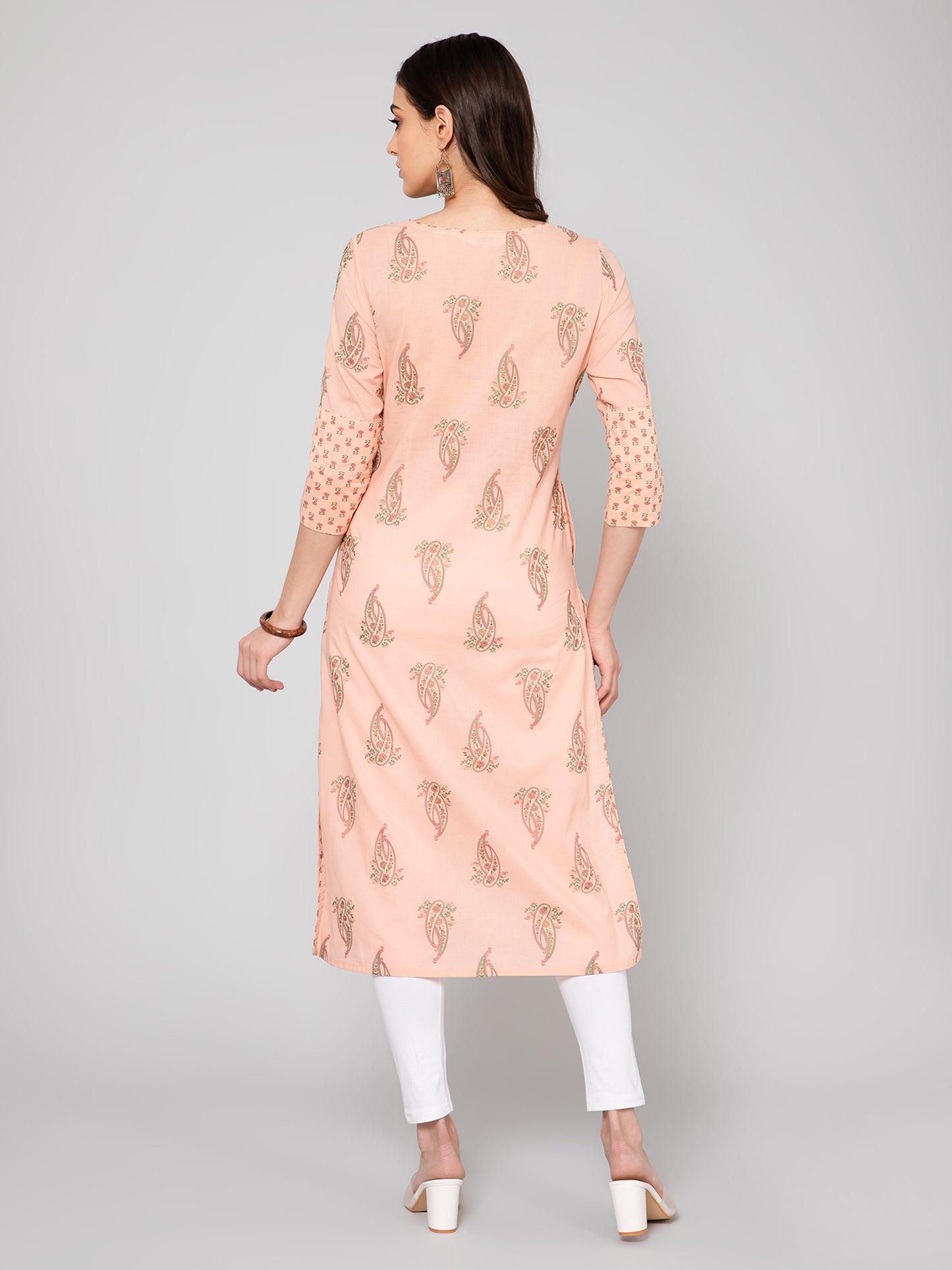 Cantabil Women Peach Kurti (7055846506635)