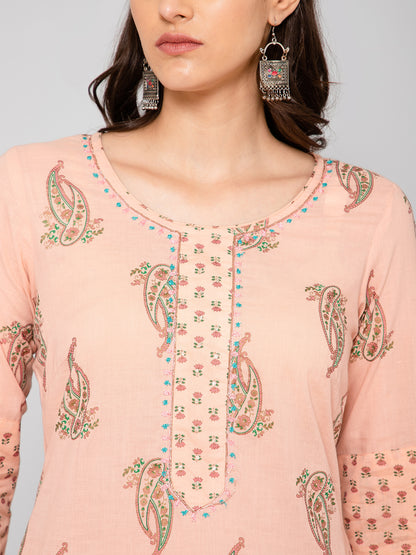 Cantabil Women Peach Kurti (7055846506635)