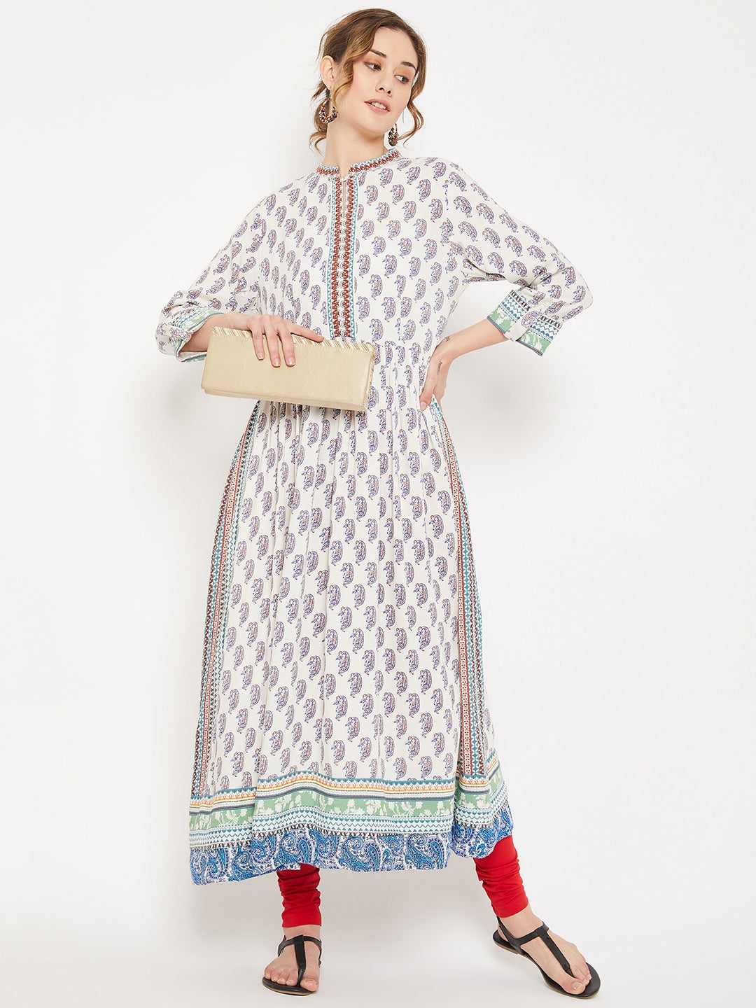 Cantabil Women White Kurti (7086506901643)