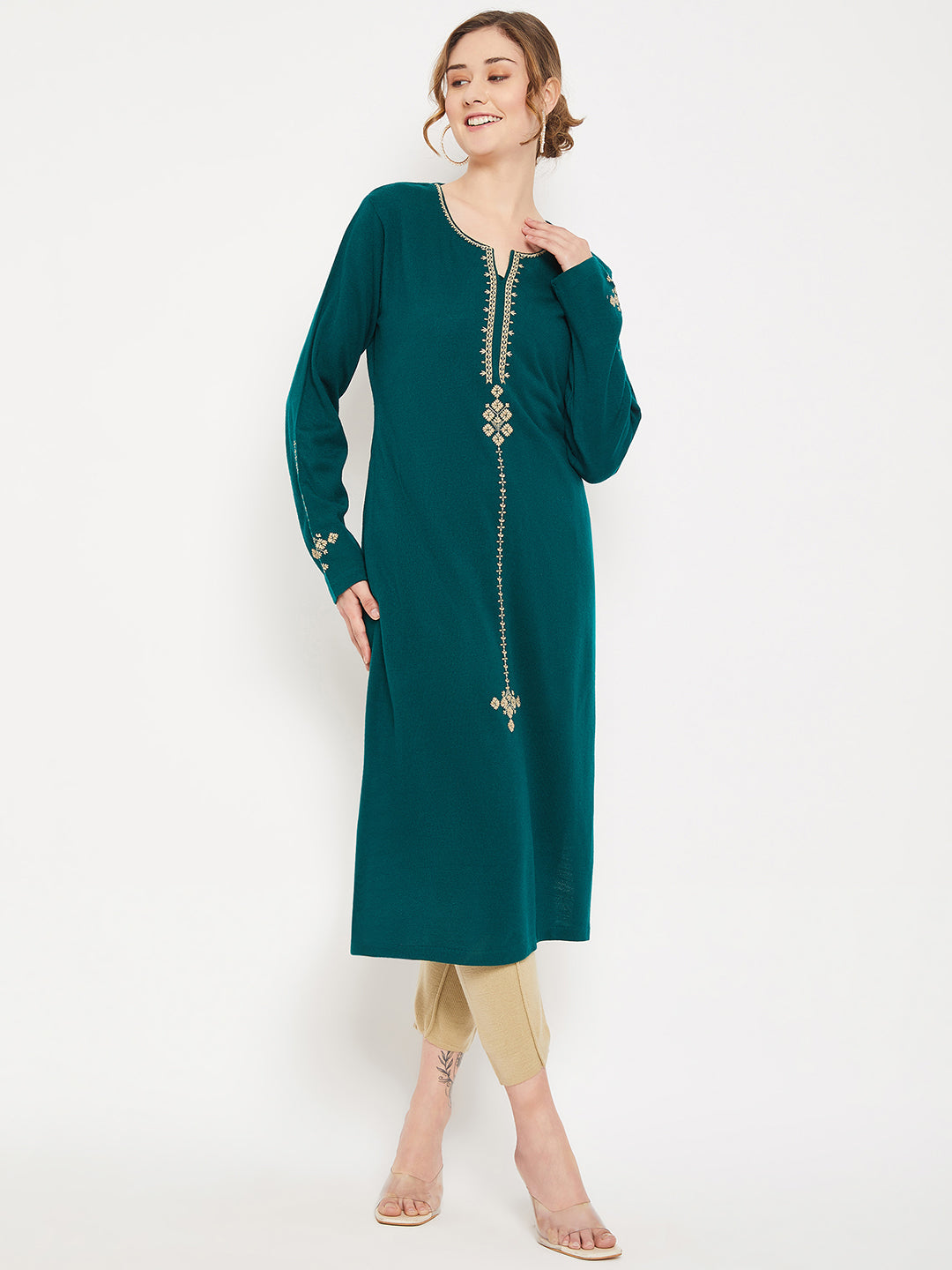 Cantabil Women Green Kurti (7086577287307)