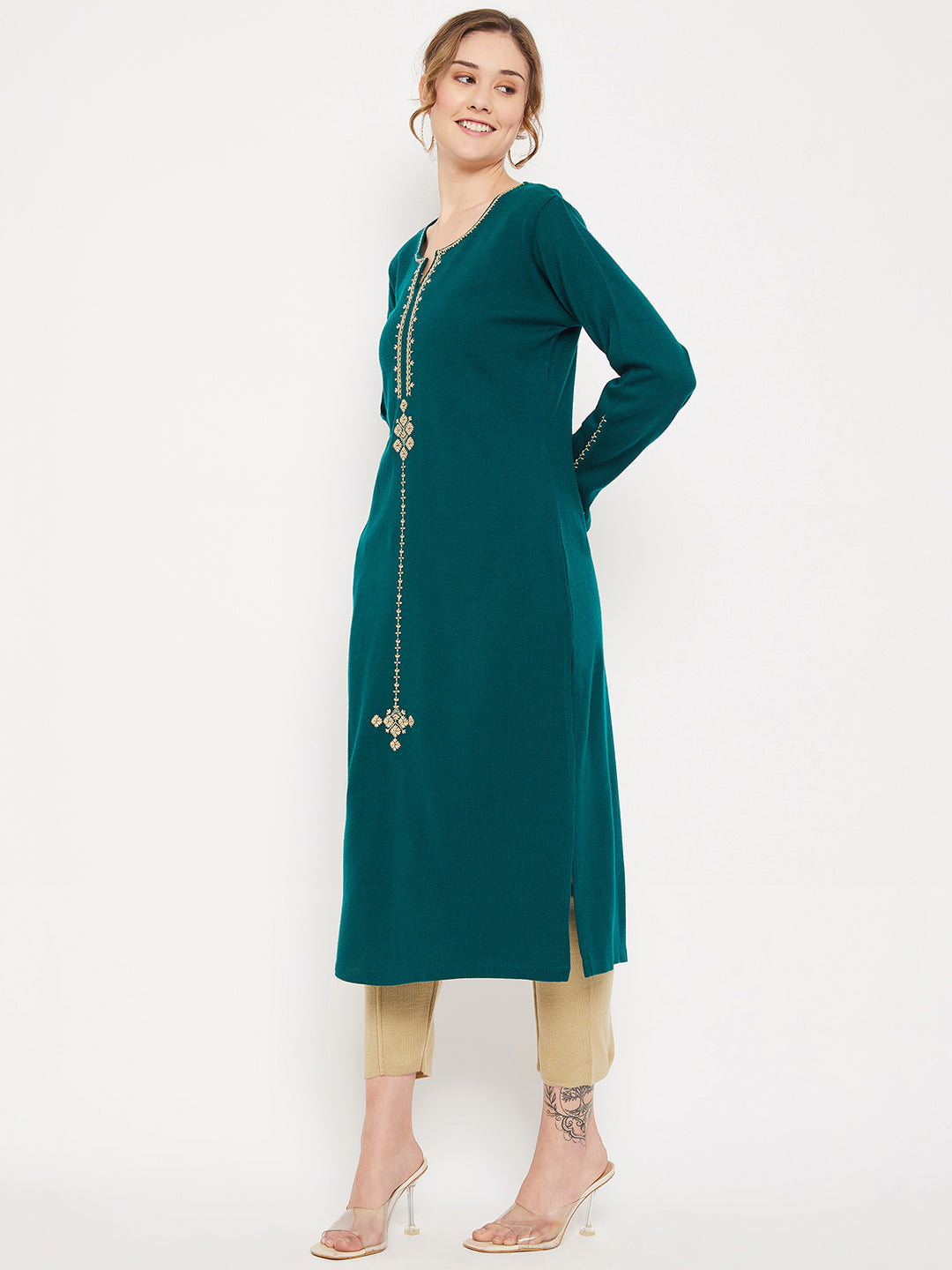 Cantabil Women Green Kurti (7086577287307)