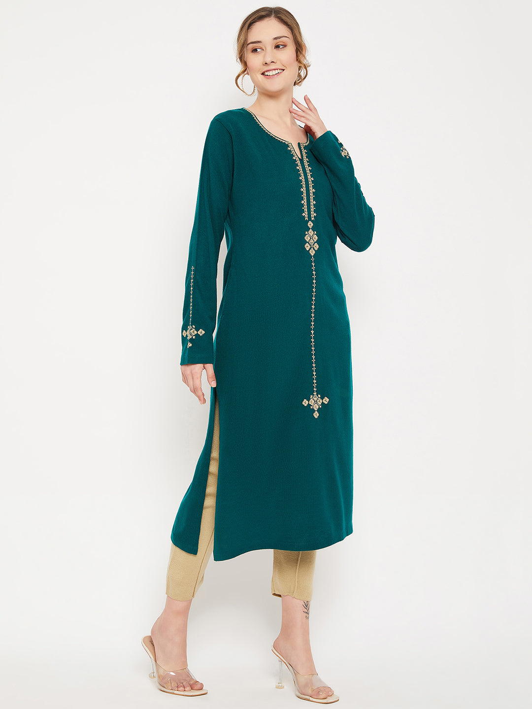 Cantabil Women Green Kurti (7086577287307)