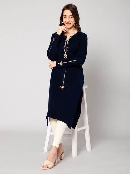 Cantabil Women Navy Kurti (7082572775563)