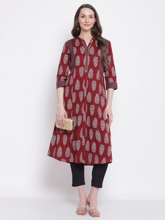 Cantabil Women's Maroon Kurta (6798595719307)