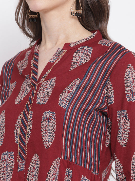 Cantabil Women's Maroon Kurta (6798595719307)