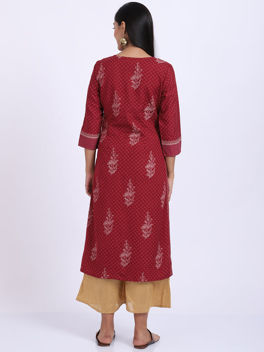 Cantabil Women's Maroon Kurti (6854300860555)