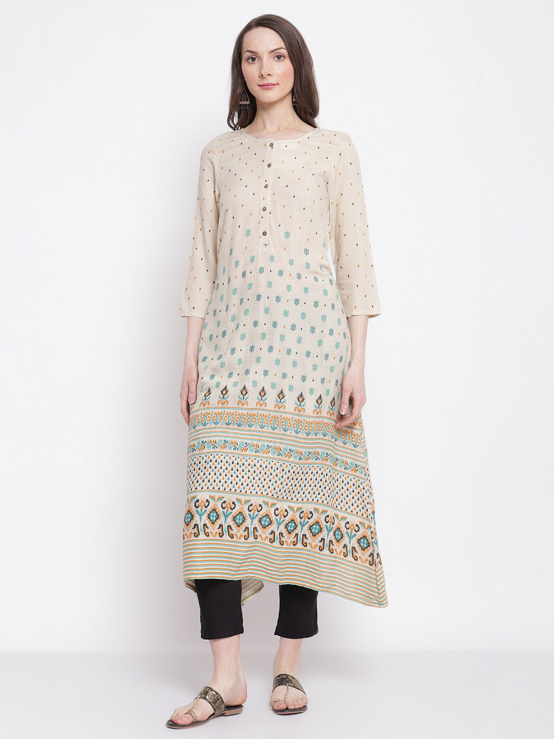 Cantabil Women's Off White Kurta (6798602600587)