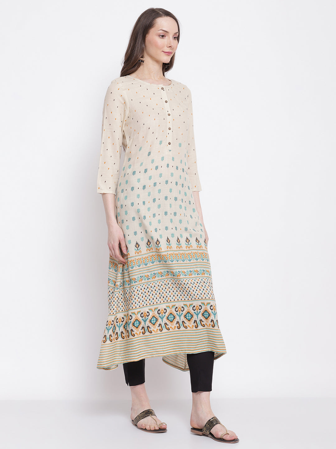 Cantabil Women's Off White Kurta (6798602600587)