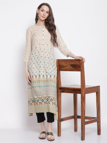 Cantabil Women's Off White Kurta (6798602600587)