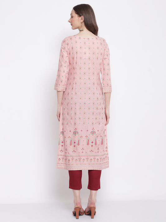 Cantabil Women's Pink Kurta (6798607646859)