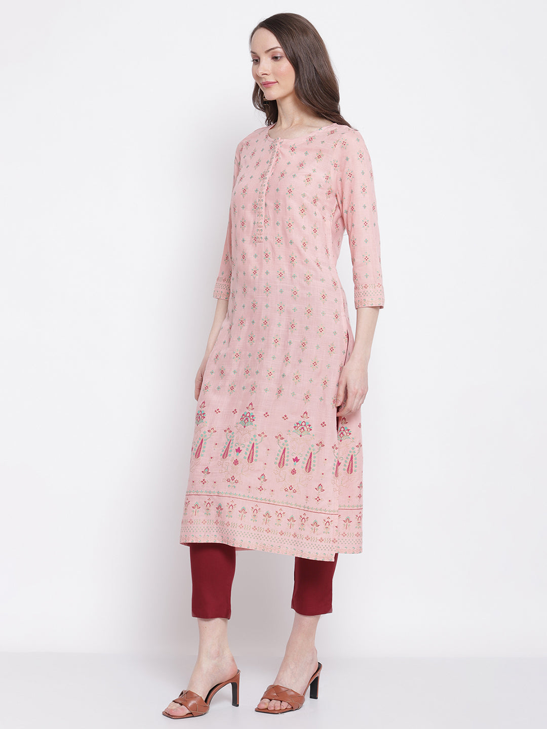 Cantabil Women's Pink Kurta (6798607646859)