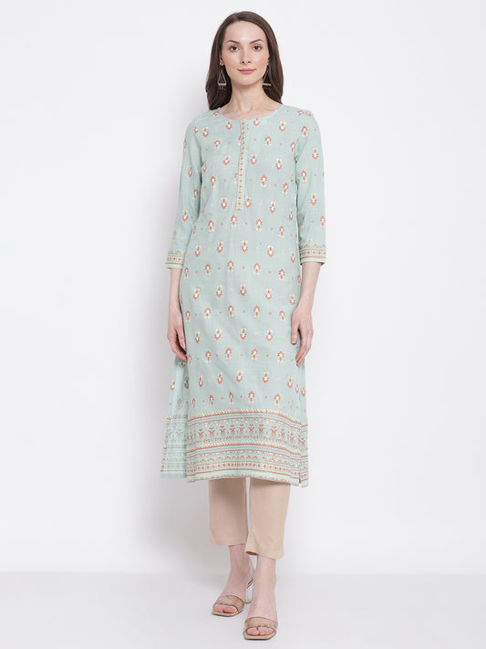 Cantabil Women's Aqua Kurta (6798617968779)