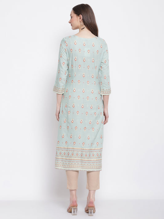 Cantabil Women's Aqua Kurta (6798617968779)