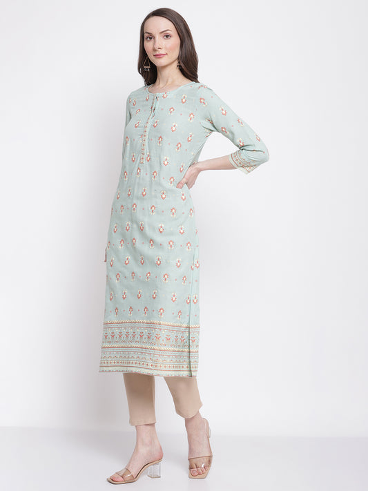 Cantabil Women's Aqua Kurta (6798617968779)