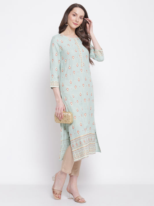 Cantabil Women's Aqua Kurta (6798617968779)