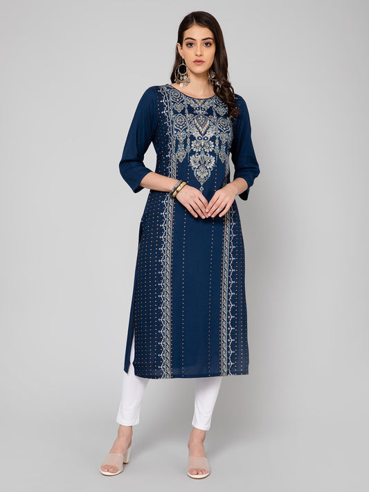 Cantabil Women Navy Kurti (7055868559499)
