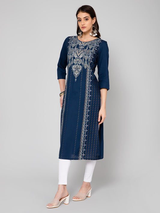 Cantabil Women Navy Kurti (7055868559499)