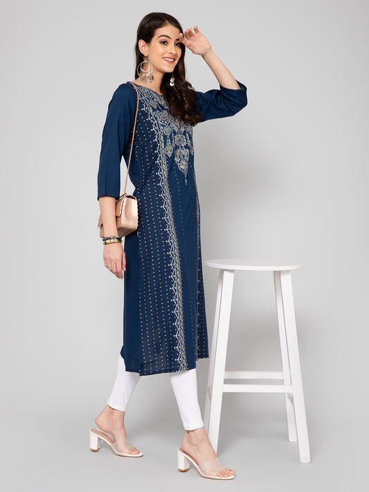 Cantabil Women Navy Kurti (7055868559499)