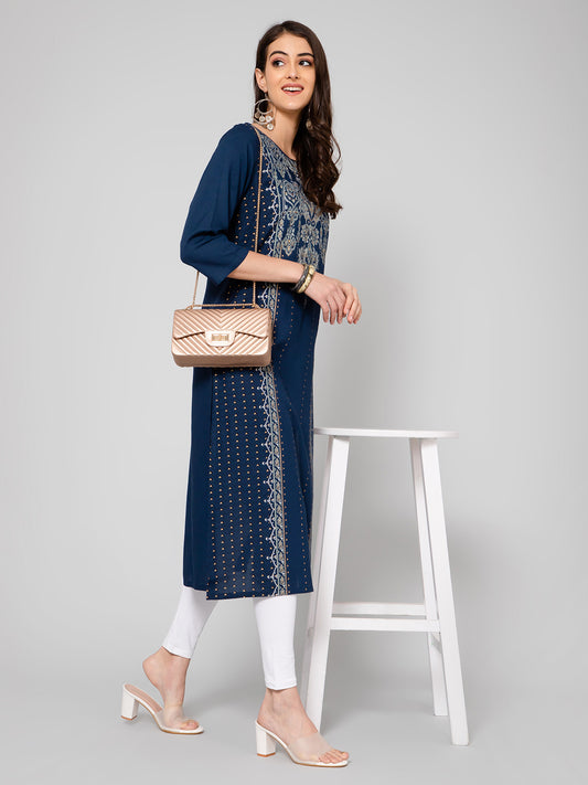 Cantabil Women Navy Kurti (7055868559499)