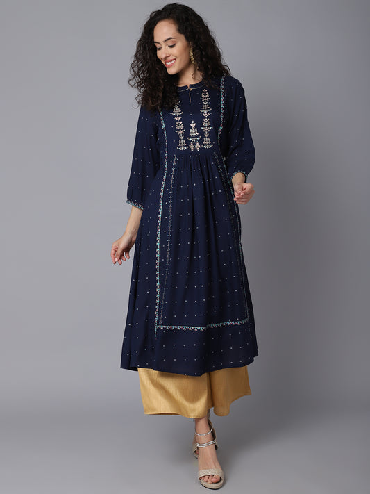 Cantabil Women's Navy Kurti (6932950417547)