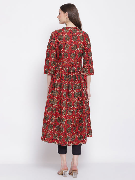 Cantabil Women's Red Kurta (6798649983115)