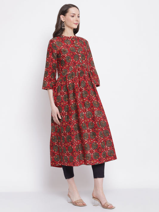 Cantabil Women's Red Kurta (6798649983115)