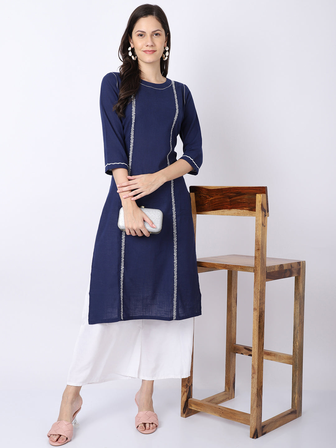 Buy Sky Blue Solid Women Straight Kurta Cotton for Best Price, Reviews,  Free Shipping