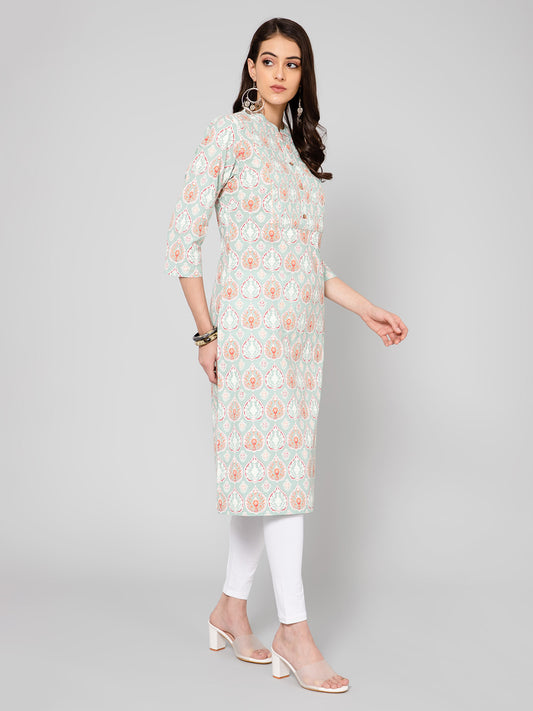 Cantabil Women Mint Green Kurti (7055926395019)