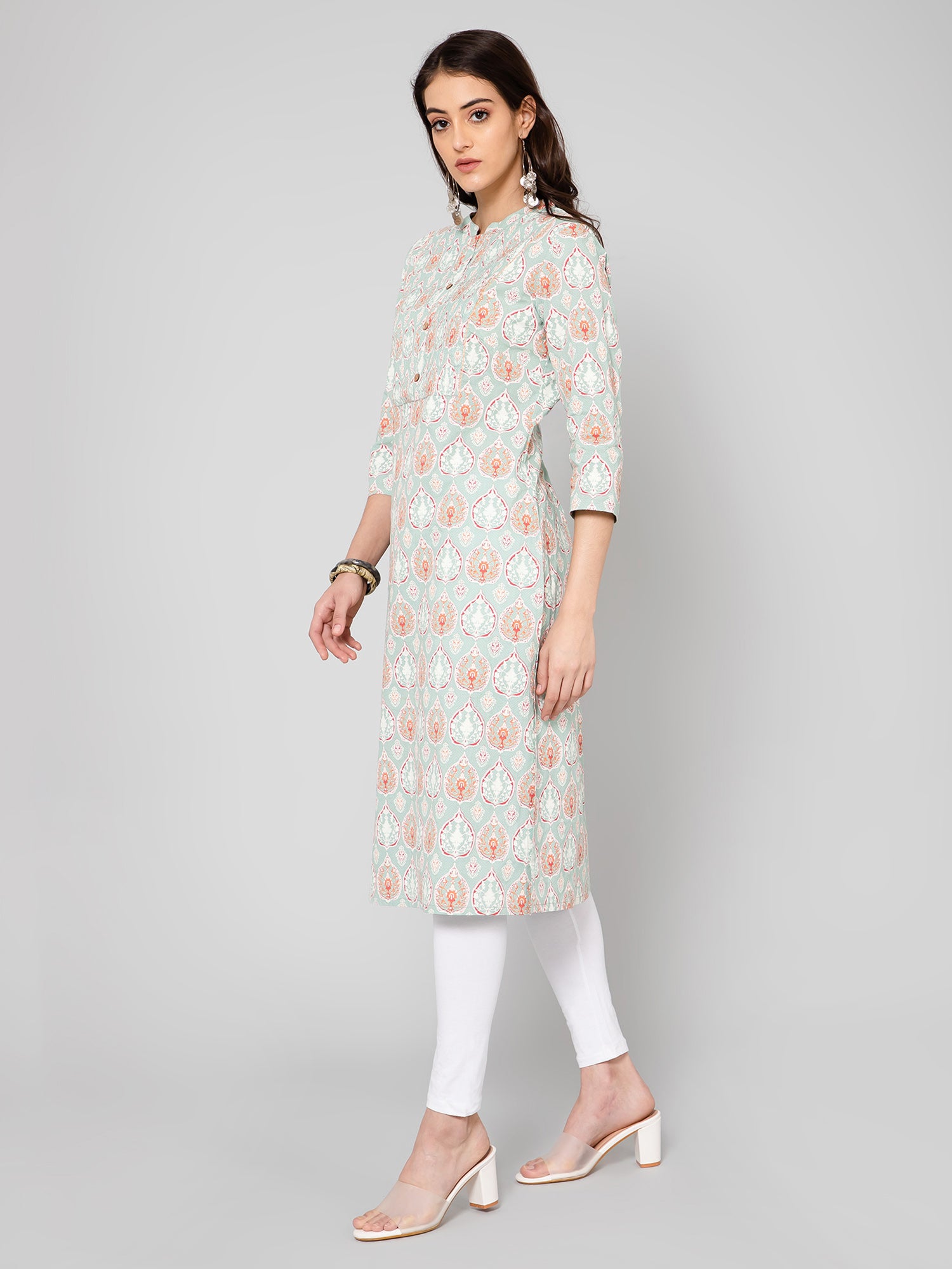 Cantabil Women Mint Green Kurti (7055926395019)