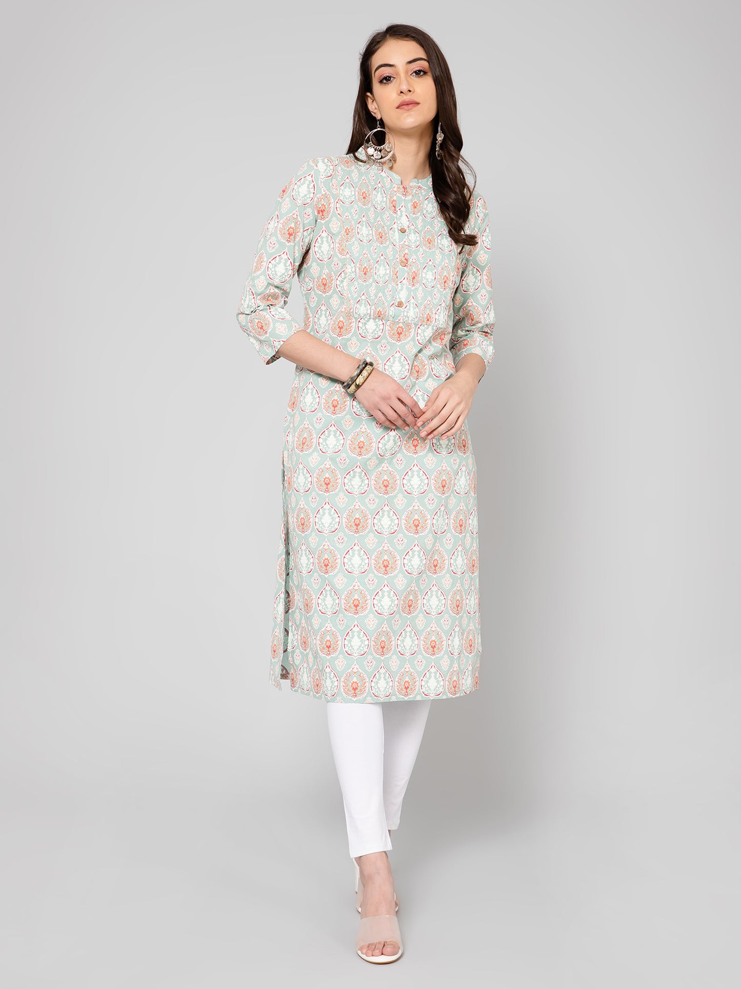 Cantabil Women Mint Green Kurti (7055926395019)